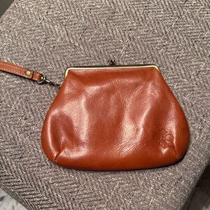 Patricia Nash Elegant Brown Leather Clutch/Wristlet